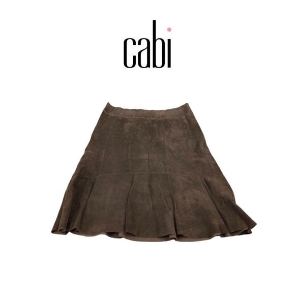 Cabi Brown Leather Skirt. Sz 6 - Picture 1 of 4